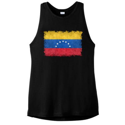 1930 To 1954 Seven Star Flag Of Venezuela Grungy Style Great Gift Ladies PosiCharge Tri-Blend Wicking Tank