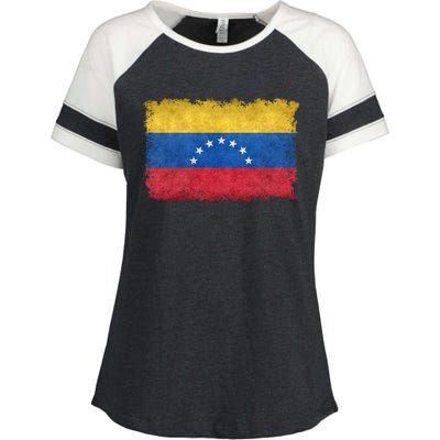 1930 To 1954 Seven Star Flag Of Venezuela Grungy Style Great Gift Enza Ladies Jersey Colorblock Tee