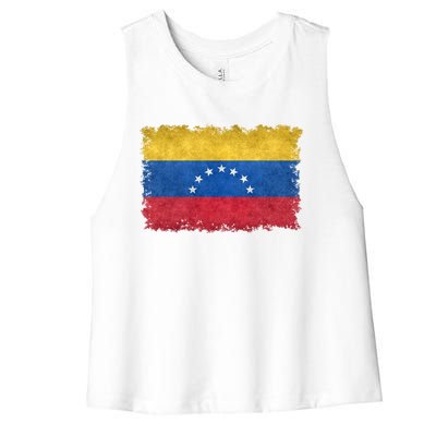 1930 To 1954 Seven Star Flag Of Venezuela Grungy Style Great Gift Women's Racerback Cropped Tank