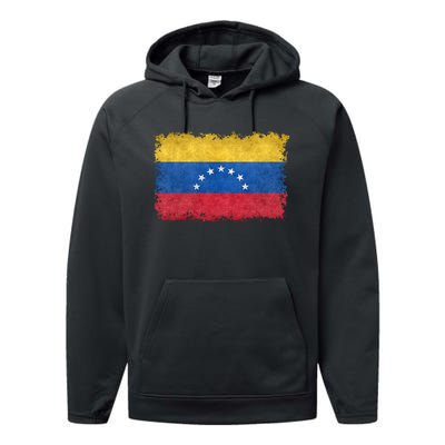 1930 To 1954 Seven Star Flag Of Venezuela Grungy Style Performance Fleece Hoodie