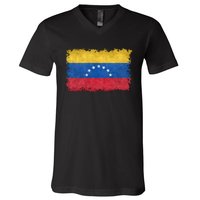 1930 To 1954 Seven Star Flag Of Venezuela Grungy Style V-Neck T-Shirt