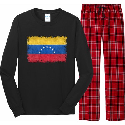 1930 To 1954 Seven Star Flag Of Venezuela Grungy Style Long Sleeve Pajama Set