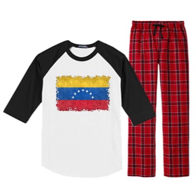 1930 To 1954 Seven Star Flag Of Venezuela Grungy Style Raglan Sleeve Pajama Set