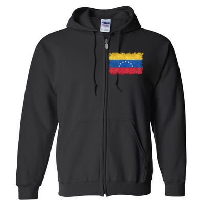 1930 To 1954 Seven Star Flag Of Venezuela Grungy Style Full Zip Hoodie