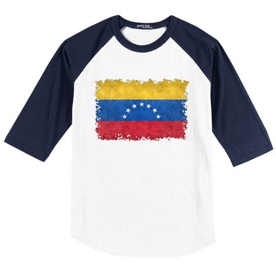 1930 To 1954 Seven Star Flag Of Venezuela Grungy Style Baseball Sleeve Shirt