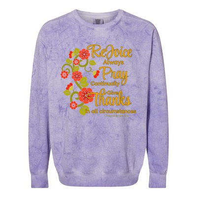 1 Thessalonians 5:1618 Rejoice Always Pray Give Thanks Gift Colorblast Crewneck Sweatshirt