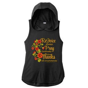 1 Thessalonians 5:1618 Rejoice Always Pray Give Thanks Gift Ladies PosiCharge Tri-Blend Wicking Draft Hoodie Tank