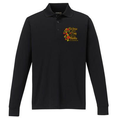 1 Thessalonians 5:1618 Rejoice Always Pray Give Thanks Gift Performance Long Sleeve Polo