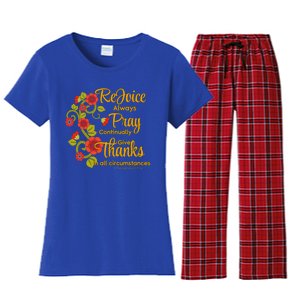 1 Thessalonians 5:1618 Rejoice Always Pray Give Thanks Gift Women's Flannel Pajama Set