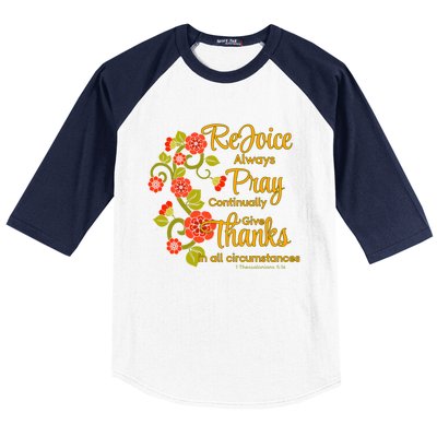 1 Thessalonians 5:1618 Rejoice Always Pray Give Thanks Gift Baseball Sleeve Shirt