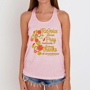 1 Thessalonians 5:1618 Rejoice Always Pray Give Thanks Gift Women's Knotted Racerback Tank