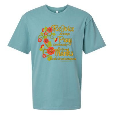 1 Thessalonians 5:1618 Rejoice Always Pray Give Thanks Gift Sueded Cloud Jersey T-Shirt