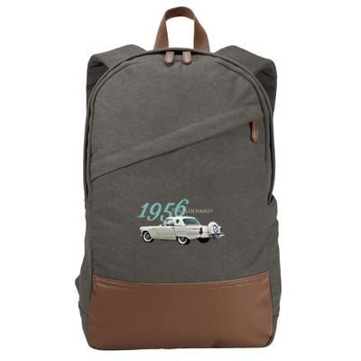 1956 Thunderbird Classic American Sports Car 1950s Cotton Canvas Backpack