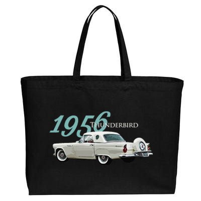 1956 Thunderbird Classic American Sports Car 1950s Cotton Canvas Jumbo Tote