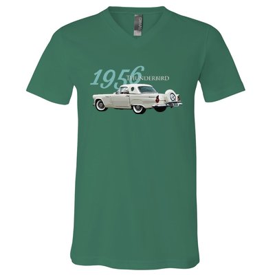 1956 Thunderbird Classic American Sports Car 1950s V-Neck T-Shirt