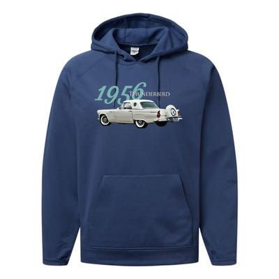 1956 Thunderbird Classic American Sports Car 1950s Performance Fleece Hoodie