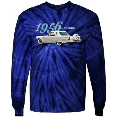 1956 Thunderbird Classic American Sports Car 1950s Tie-Dye Long Sleeve Shirt