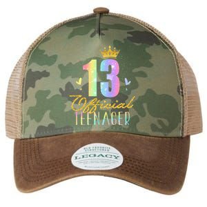 13 Teenager Crown 13 Year Old Tie Dye 13th Birthday Legacy Tie Dye Trucker Hat