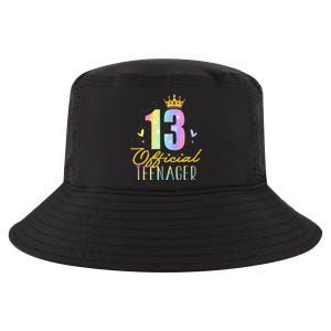 13 Teenager Crown 13 Year Old Tie Dye 13th Birthday Cool Comfort Performance Bucket Hat