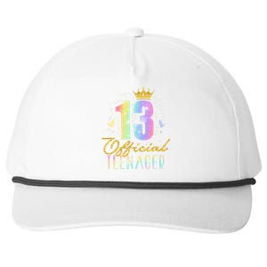 13 Teenager Crown 13 Year Old Tie Dye 13th Birthday Snapback Five-Panel Rope Hat