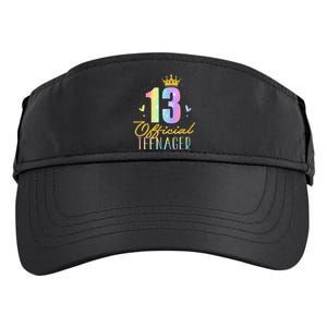 13 Teenager Crown 13 Year Old Tie Dye 13th Birthday Adult Drive Performance Visor