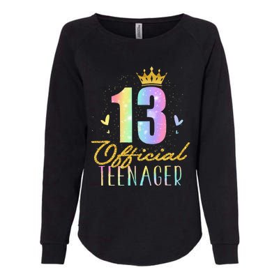 13 Teenager Crown 13 Year Old Tie Dye 13th Birthday Womens California Wash Sweatshirt