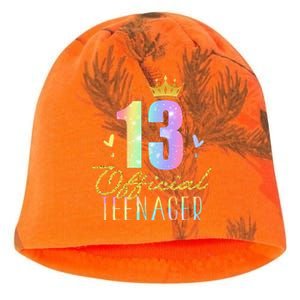 13 Teenager Crown 13 Year Old Tie Dye 13th Birthday Kati - Camo Knit Beanie