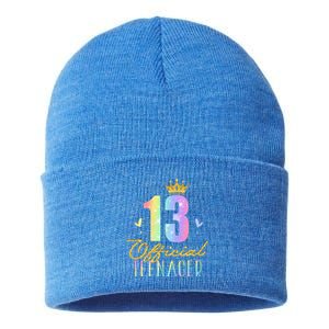 13 Teenager Crown 13 Year Old Tie Dye 13th Birthday Sustainable Knit Beanie