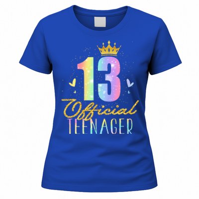 13 Teenager Crown 13 Year Old Tie Dye 13th Birthday Women's T-Shirt