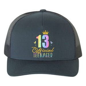 13 Teenager Crown 13 Year Old Tie Dye 13th Birthday Yupoong Adult 5-Panel Trucker Hat