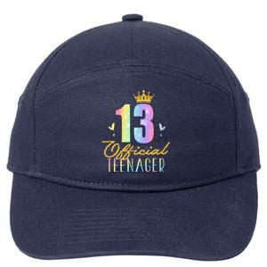 13 Teenager Crown 13 Year Old Tie Dye 13th Birthday 7-Panel Snapback Hat