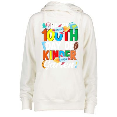 100 Th Day Of Kindergarten 100 Days Of School Gift Womens Funnel Neck Pullover Hood