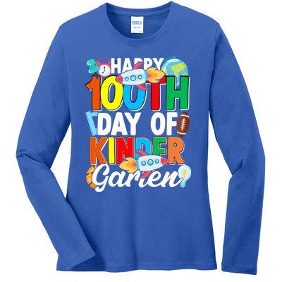 100 Th Day Of Kindergarten 100 Days Of School Gift Ladies Long Sleeve Shirt