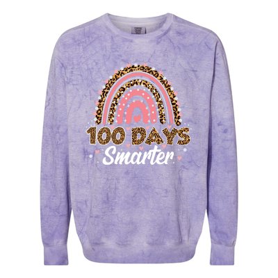 100 Th Days Smarter 100 Days Of School Gift Colorblast Crewneck Sweatshirt