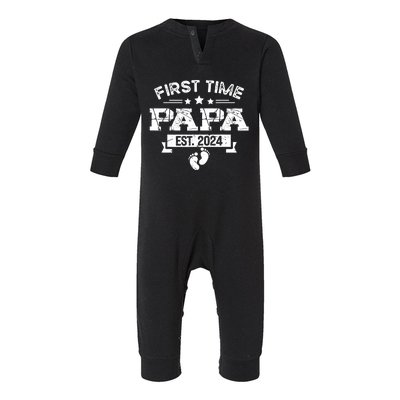 1st Time Dad 2024 New First Fathers Day Soon To Be Papa Infant Fleece One Piece