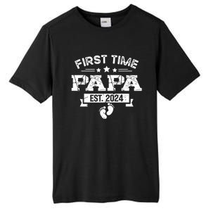 1st Time Dad 2024 New First Fathers Day Soon To Be Papa Tall Fusion ChromaSoft Performance T-Shirt