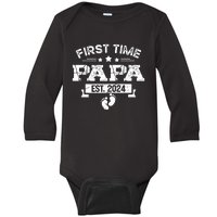 1st Time Dad 2024 New First Fathers Day Soon To Be Papa Baby Long Sleeve Bodysuit