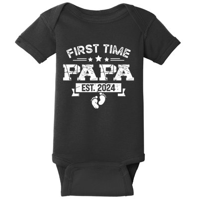 1st Time Dad 2024 New First Fathers Day Soon To Be Papa Baby Bodysuit