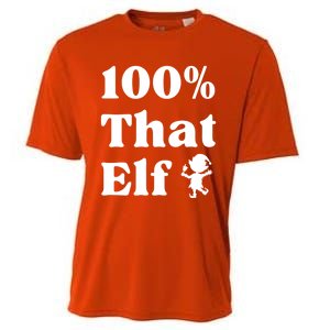 100% That Elf Funny Christmas Elf Mother Mom Elf Gift Cooling Performance Crew T-Shirt