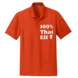 100% That Elf Funny Christmas Elf Mother Mom Elf Gift Dry Zone Grid Polo