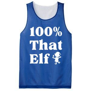 100% That Elf Funny Christmas Elf Mother Mom Elf Gift Mesh Reversible Basketball Jersey Tank