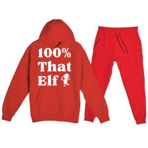 100% That Elf Funny Christmas Elf Mother Mom Elf Gift Premium Hooded Sweatsuit Set