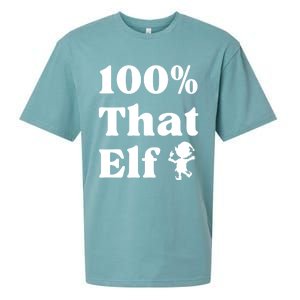 100% That Elf Funny Christmas Elf Mother Mom Elf Gift Sueded Cloud Jersey T-Shirt