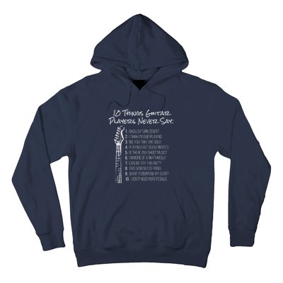 10 Things Guitar Players Never Say Funny Electric Guitar Hoodie