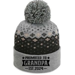 1st Time Grandpa Est 2024 Gift New First Time Grandpa 2024 Funny Gift The Baniff Cuffed Pom Beanie