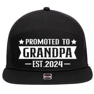 1st Time Grandpa Est 2024 Gift New First Time Grandpa 2024 Funny Gift 7 Panel Mesh Trucker Snapback Hat