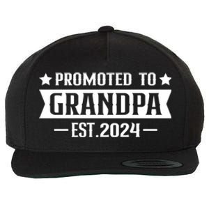 1st Time Grandpa Est 2024 Gift New First Time Grandpa 2024 Funny Gift Wool Snapback Cap