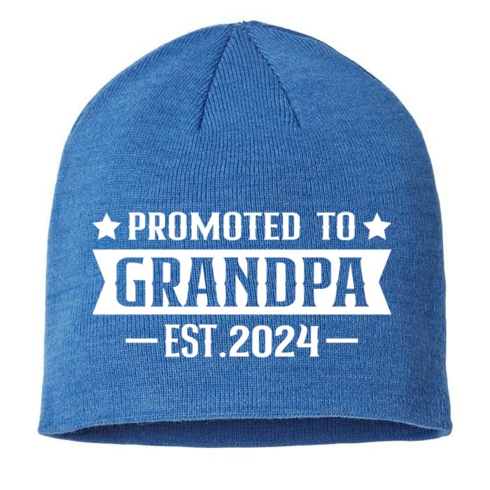 1st Time Grandpa Est 2024 Gift New First Time Grandpa 2024 Funny Gift Sustainable Beanie