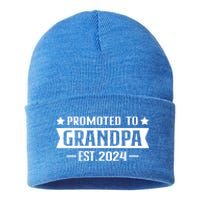 1st Time Grandpa Est 2024 Gift New First Time Grandpa 2024 Funny Gift Sustainable Knit Beanie