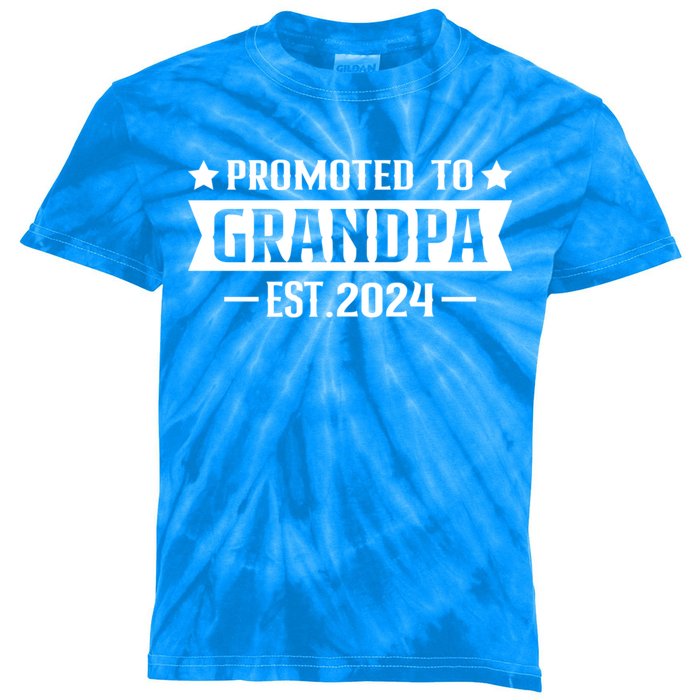 1st Time Grandpa Est 2024 Gift New First Time Grandpa 2024 Funny Gift Kids Tie-Dye T-Shirt